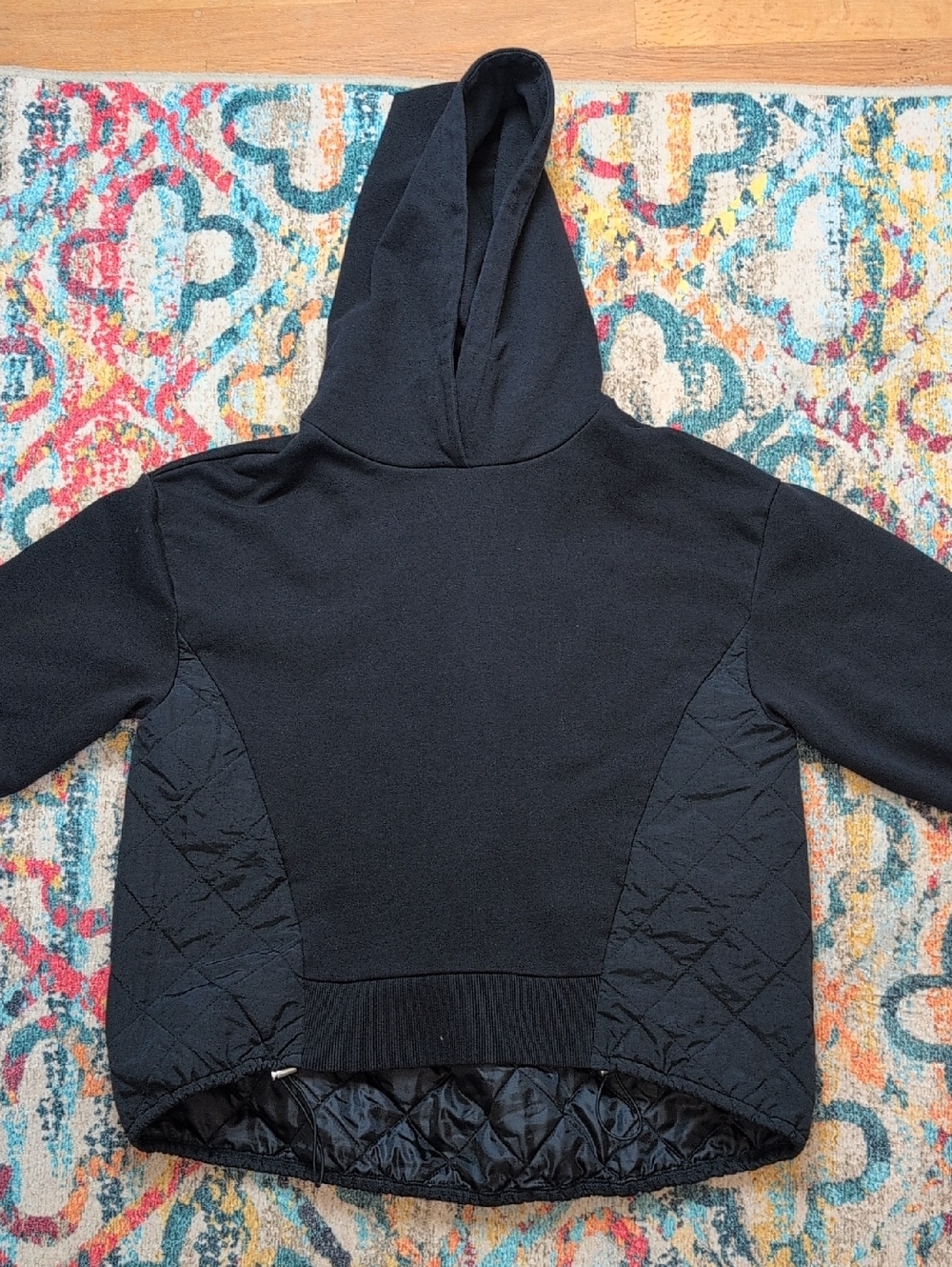 Azul by Moussy Quilted Black Hoodie Small Like New